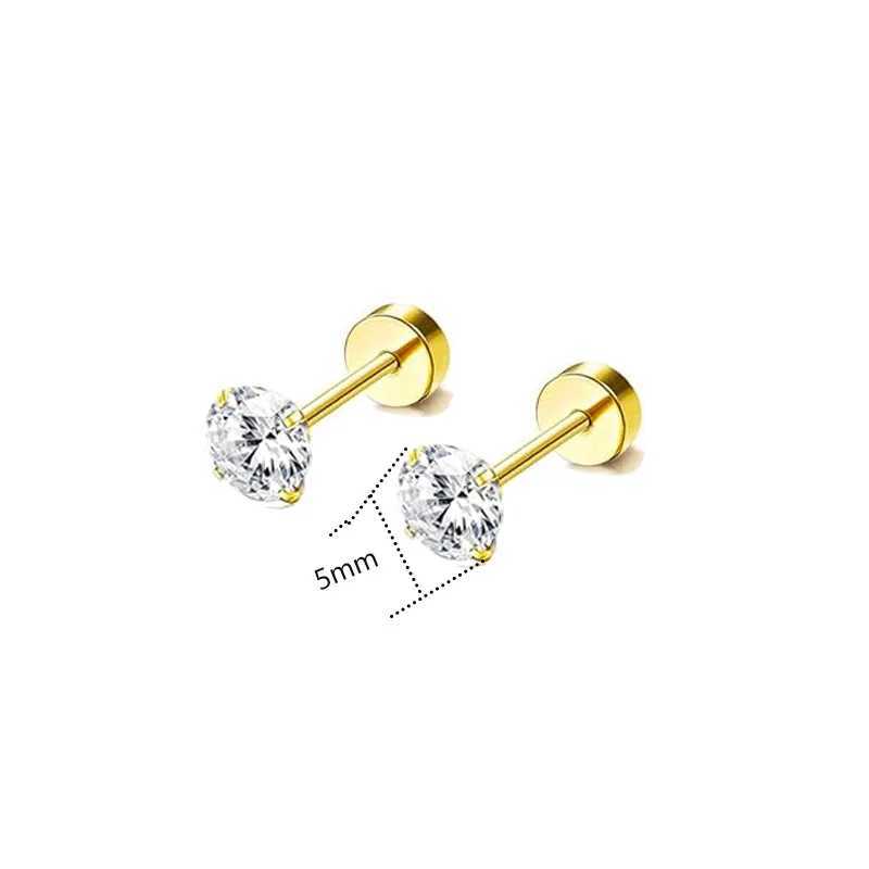 2PCS/Set Stainless Steel Gold Flower Cross Stud Earrings Suitable for Women Cute Mini Pearl Earrings Felt Perforated Jewelry W241023