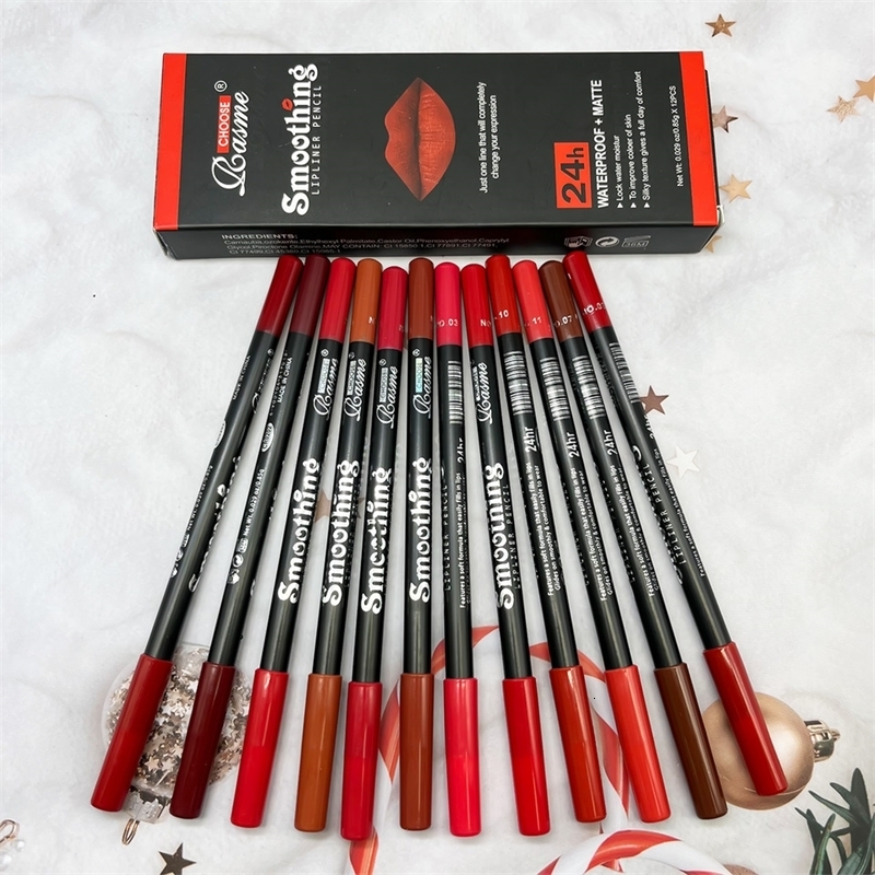 12 pcs LongLasting Lipstick Set with Professional Lip Liner Pencil and Matte Gloss for Women Valentines Day Gifts y241015