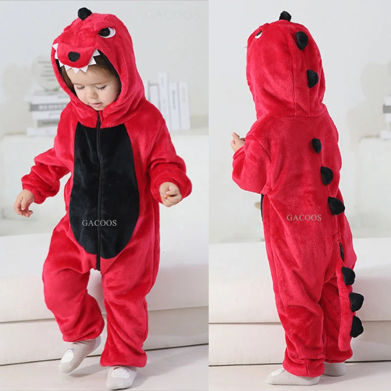 Dinosaur Kigurumi Pajamas Childrens Winter Pajamas Childrens Baby Animals Onesies Childrens Boys and Girls Halloween Costumes jumpsuit 241024
