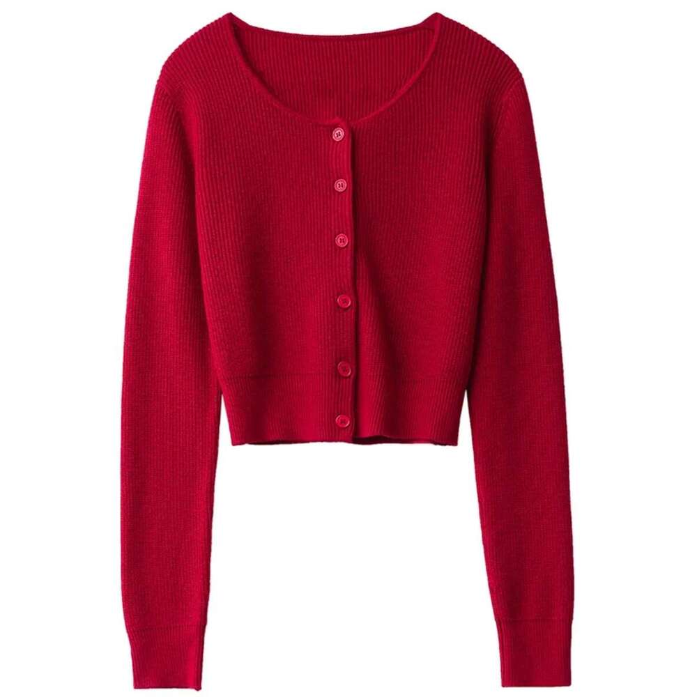 CHIC VEN Women Cardigan Solid Loose Korean Round Neck Knitted Sweaters Single Breasted Female Jumpers Spring Autumn 2024