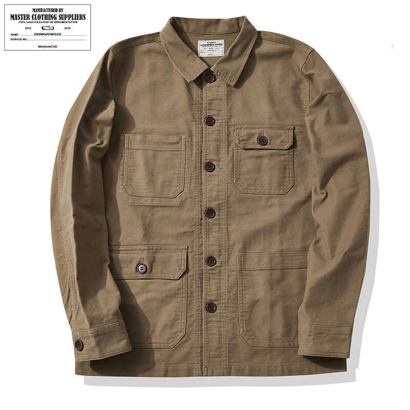 Okonkwo Moleskin-French Work Jacket For Men Outdoor Climbing Trekking Hiking Tactical Military Training Cycg Multi Bag New