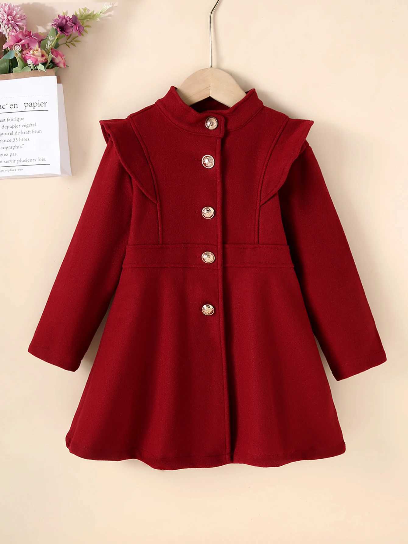 Autumn and winter chiffon girls solid color small stand collar single corset jacket W241023