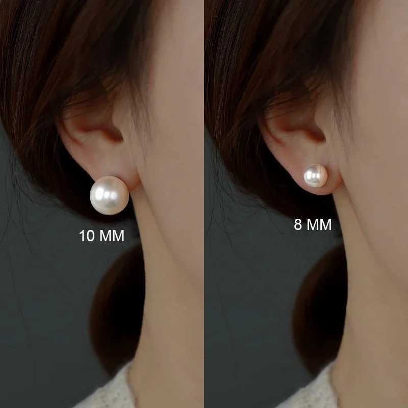Silver Needle Simple Exquisite White Pearl Earrings Suitable for Women Minimum Earaccessory Gift Size 3/6/8/10mm W241023