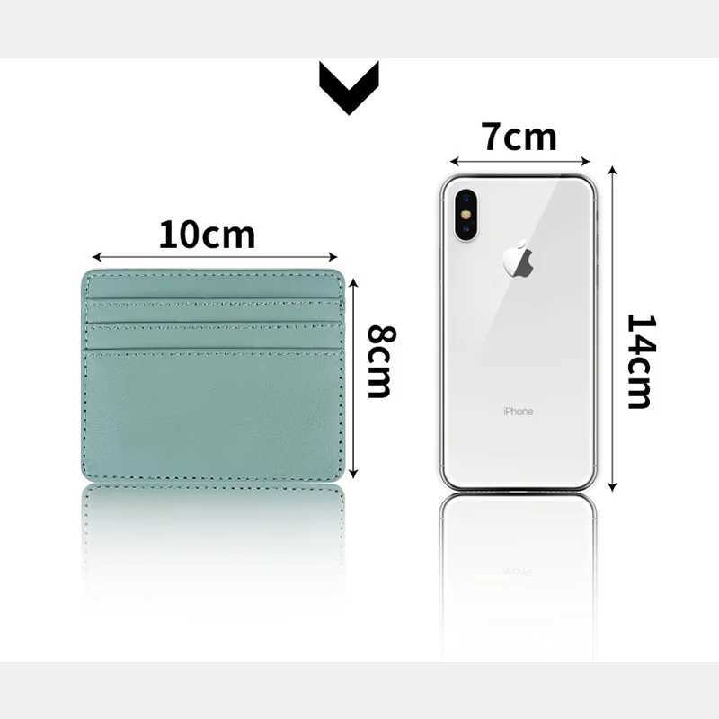Candy Color PU Leather Card Holder - Multi-Slot Slim Wallet for Credit/ID Cards Z250527