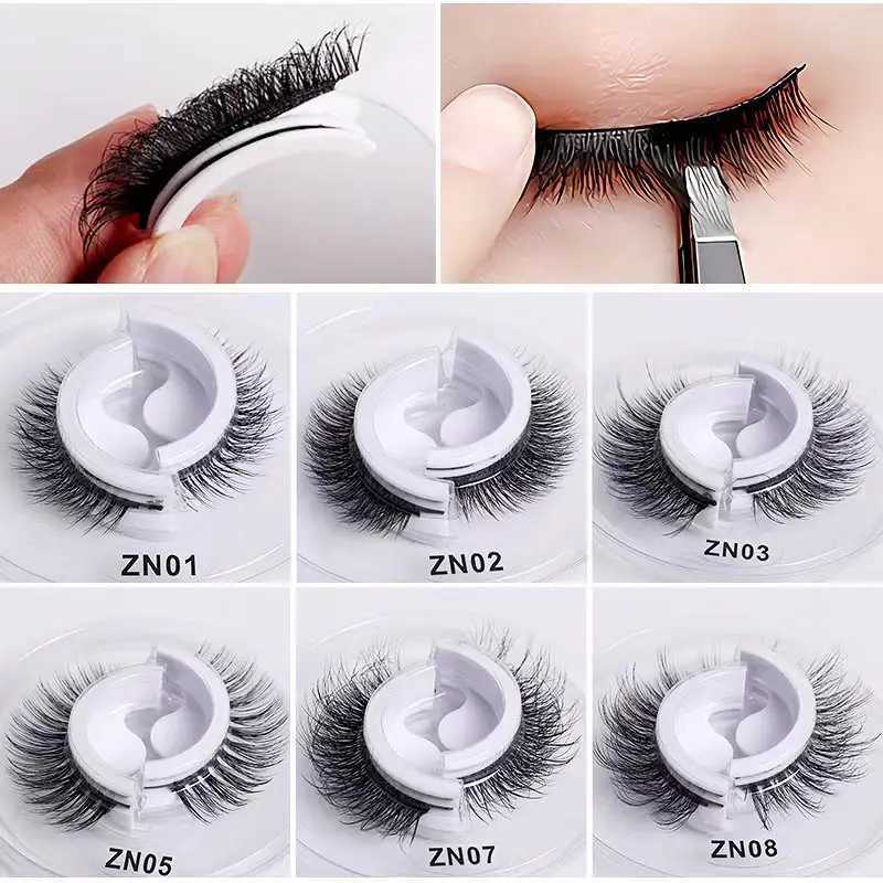 1 pair of self-adhesive false eyelashes 3D glue free eyelash strips natural mink eyelashes reusable eyelash extension beauty productsW241024