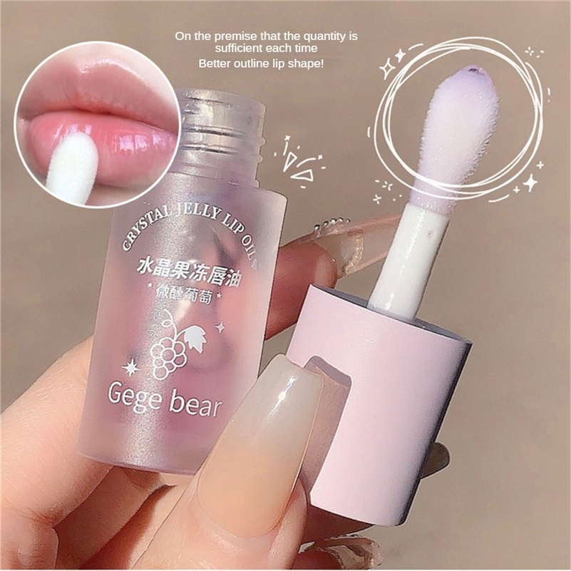Fruity Crystal Jelly Lip Oil Hydrating Plumping Coat for Lipstick Clear Plumper Serum Tint Lips Care Makeup Cosmetic 241008