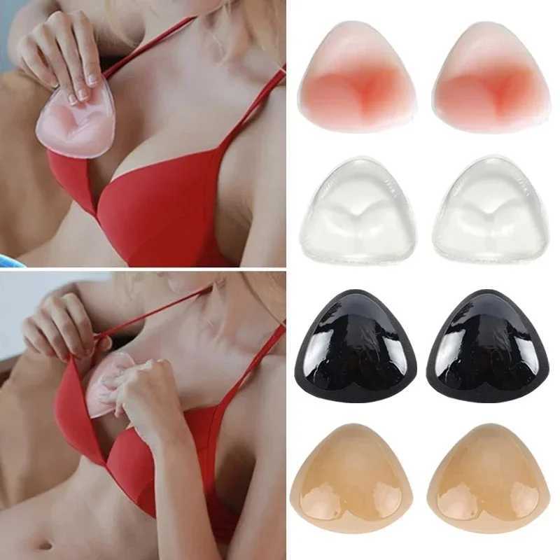 2pcs Silicone Bra Inserts Breast Pads Sticky Push-up Women Bra Cup Thicker Nipple Cover Patch Bikini Inserts for SwimsuitXJ2410
