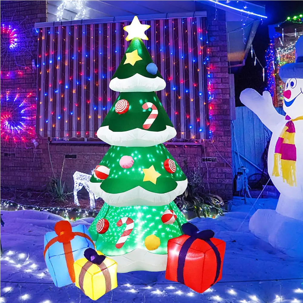 Inflatable Christmas tree/snowman/Klaus/bear/gingerbread doll model with built-in LED outdoor decoration garden party decoration 241024