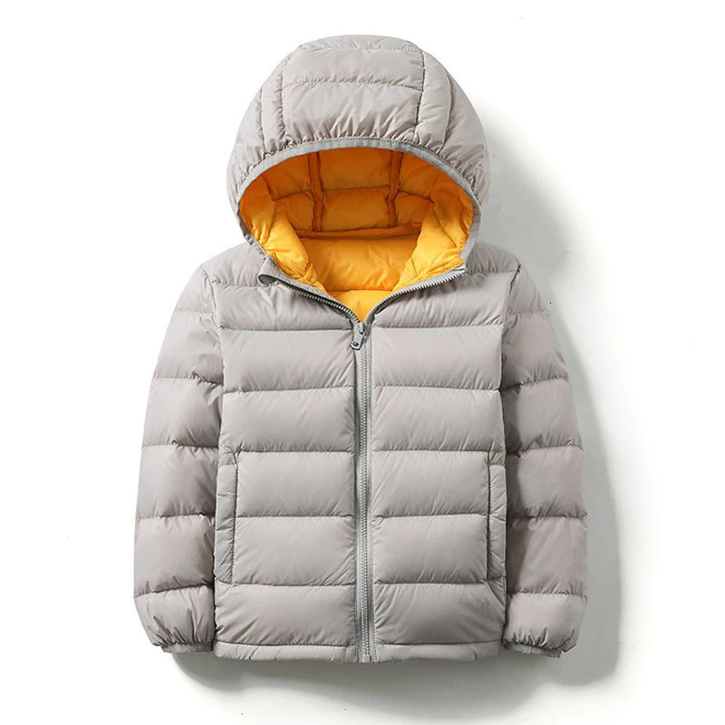 childrens duck down jacket ultra light hooded winter jacket suitable for boys and girls portable windproof fluffy park 13T 14T 241024