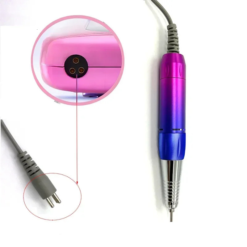 Electric Nail Drill 3 Pin Pen Replacement Parts Handle File Polishing Grinder 35K Handpiece Nail Accessories 241024