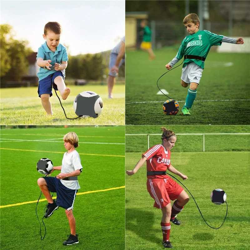 Soccer Ball Jugg Bags Children Auxiliary Circling Belt Kids Football Training Equipment Kick Solo Soccer Trainer Football KickXJ241023