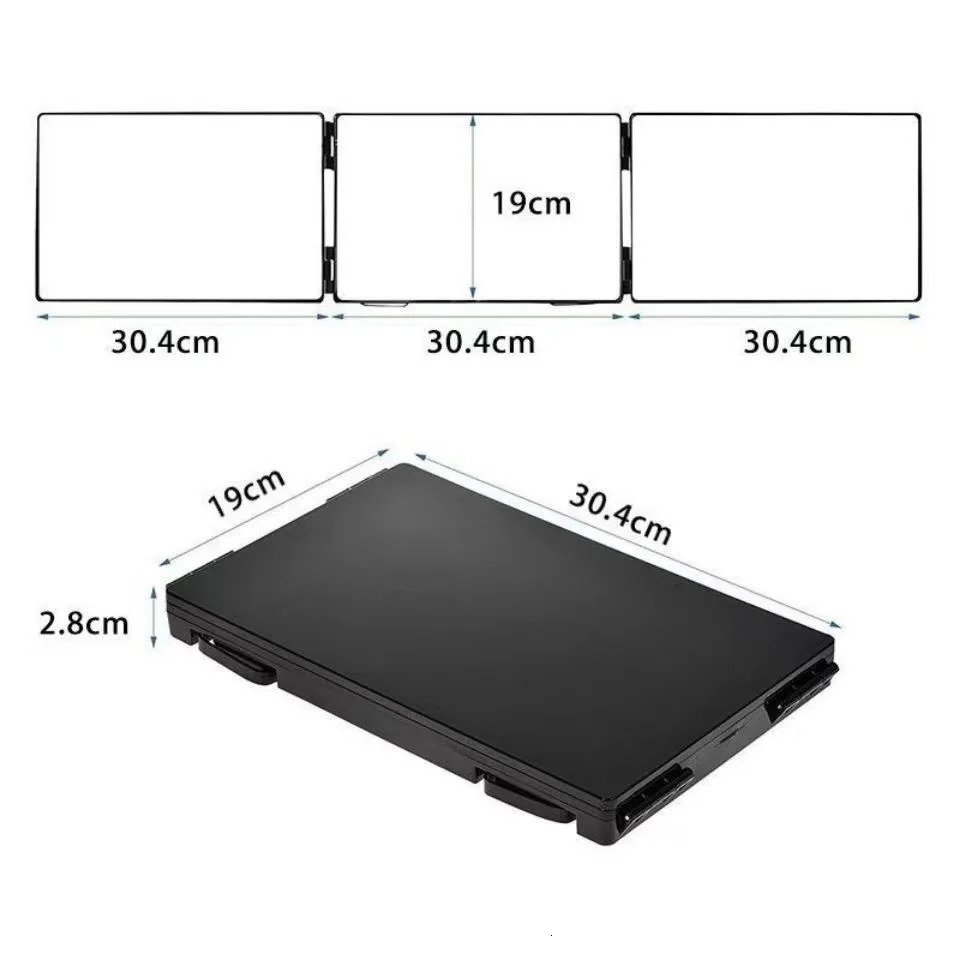 White Retractable Adjustable Hanging Three Mirrors Makeup Folding Fold Mirror Spot Portable Cosmetic 241024