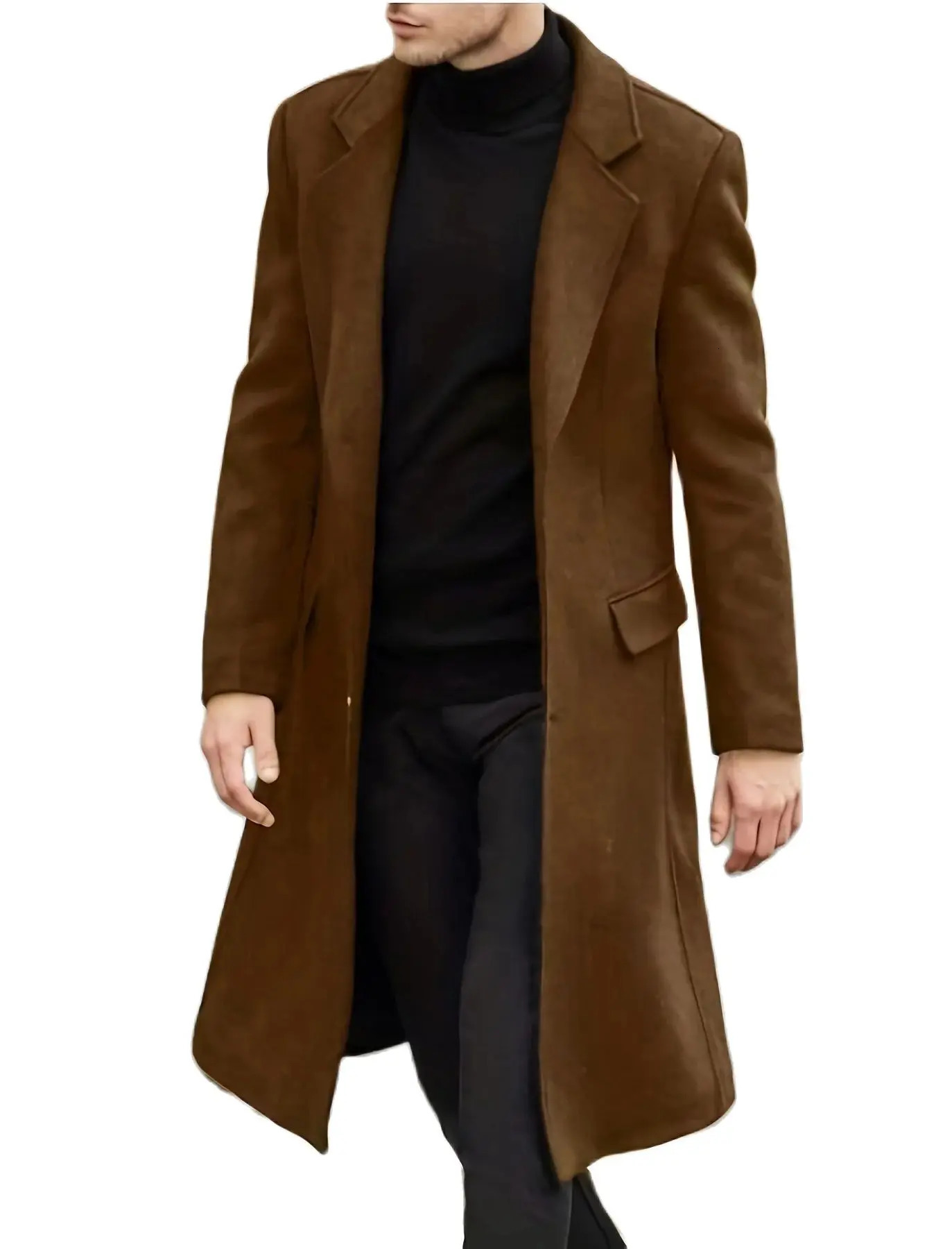 Wool Coat British Style Long Casual Windproof Wool Top 241024