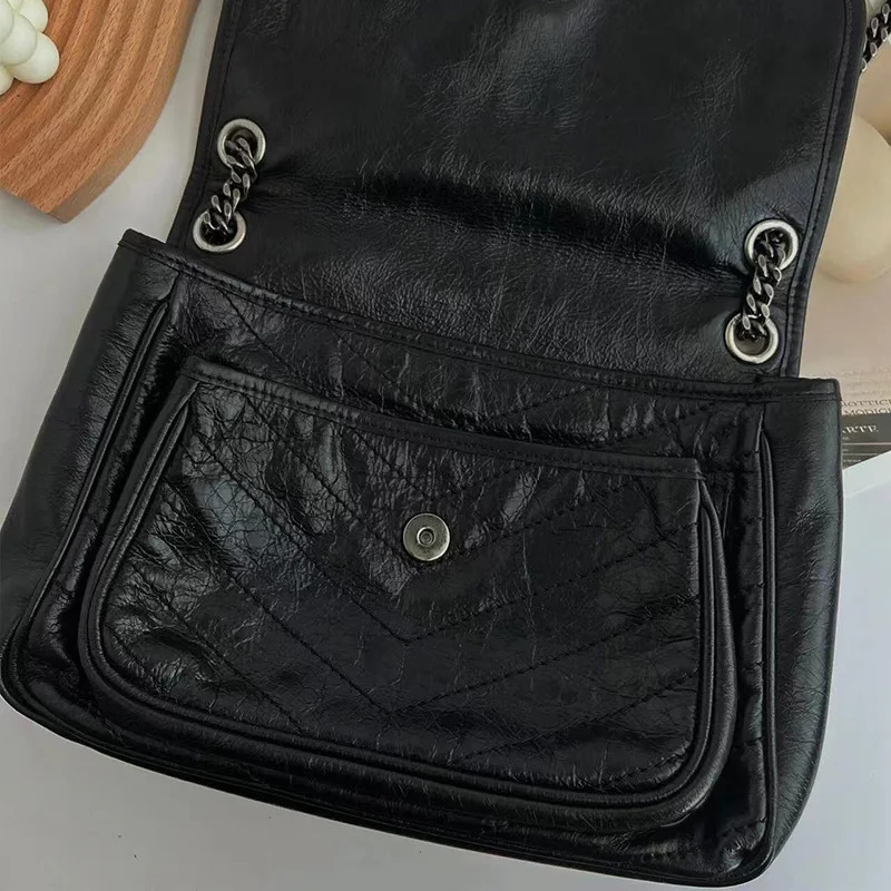 y goods AA genuine leather shoulder bag women classic versatile messenger ladies handbag 241021