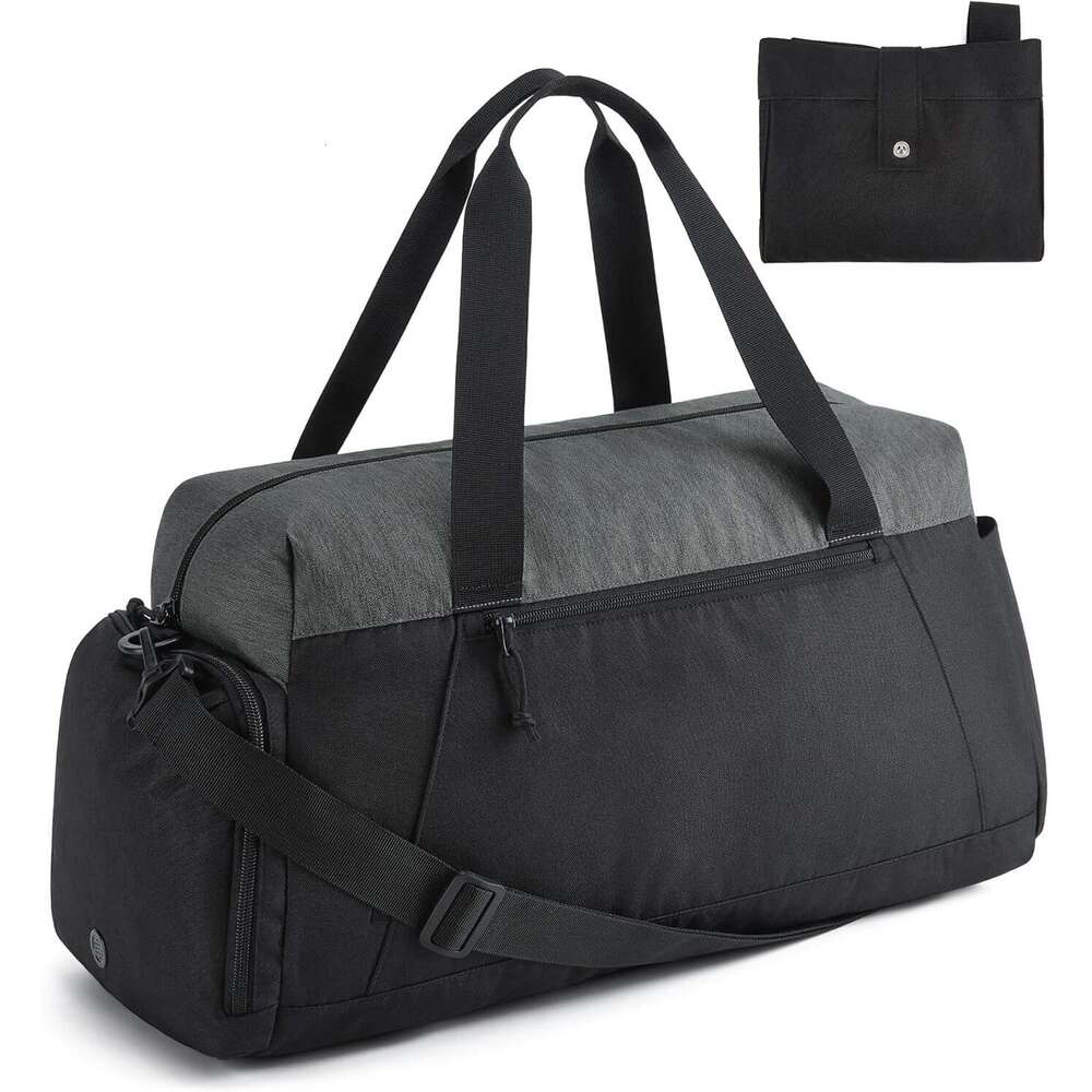 BAGSMART Gym Bags Men Women, Foldable Bag, Lightweight Weekender Duffel With Shoe Compartment, Water Resistant Workout Duffle Sports Bag for Travel Yo