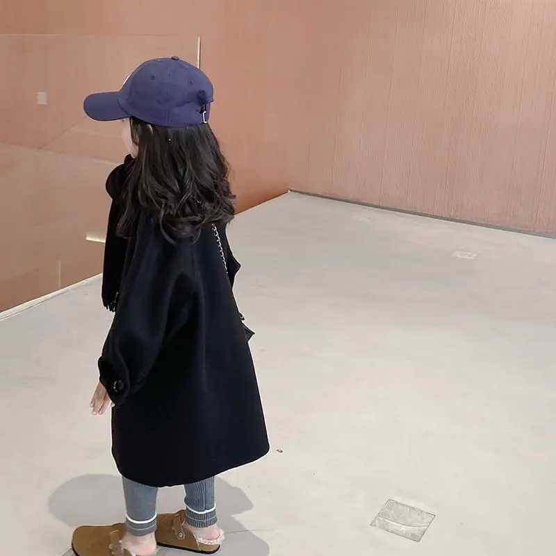 Womens wool coat cotton coat 2023 khaki warm thick velvet winter and autumn youth clothing W241023