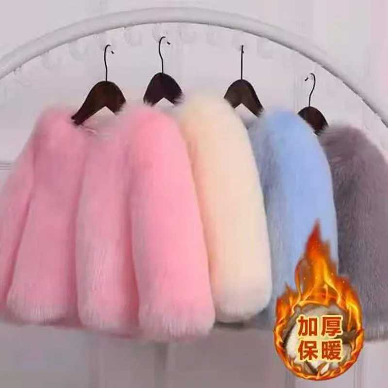 Girls winter jacket new winter childrens fashion clothing girls faux fur top fur coat childrens fur coat W241023