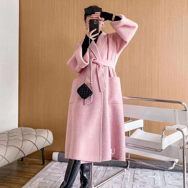 2023 Winter Jacket Cashmere Spring And Autumn Mid-Length High-End Loose Thickened 100% Wool Women's Coat