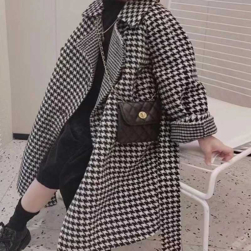 Womens wool coat jacket cotton coat windshield 2023 long warm thick velvet winter autumn youth clothing W241023