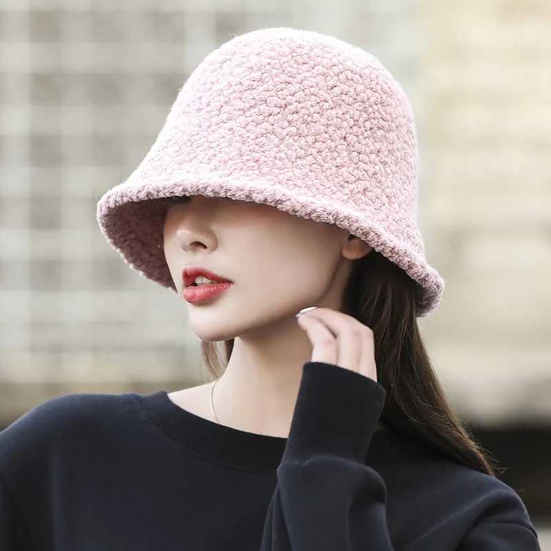 Winter bucket hat Wans thick warm ear protective hat French wool fishermans knitted hiking trip Panama women ro X241023