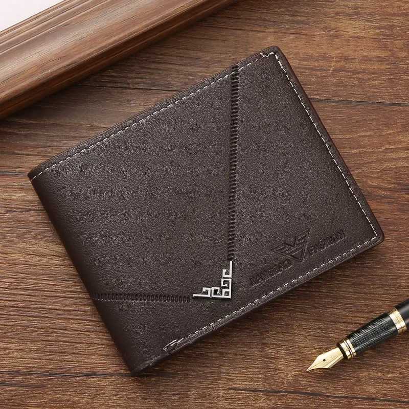 New mens wallet PU leather business short wallet soft wallet multi card holder Portefeiille Homme Billetera Z250411