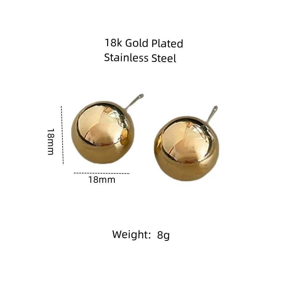 Gold Color Simple Round Ball Small Stud Earrings for Baby Women Girls Fashion Piercing Jewelry WholesaleX241023