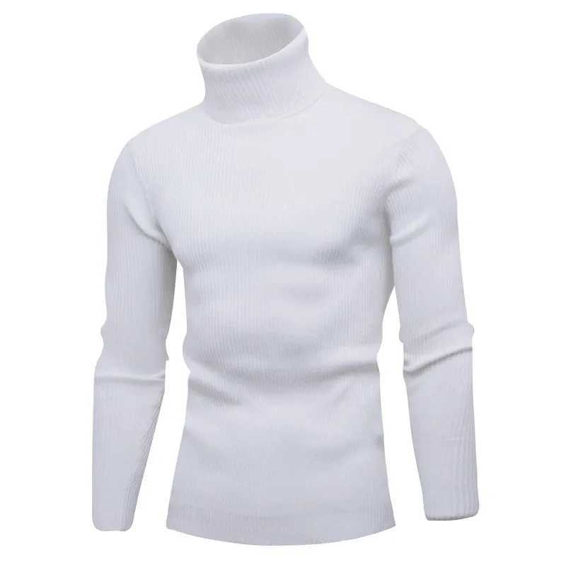New Autumn Winter Turtleneck Sweater Men Solid Color Casual Wool Knitted Pullovers Sweater Mens Slim Fit Pullover Mens Clothing LX241024