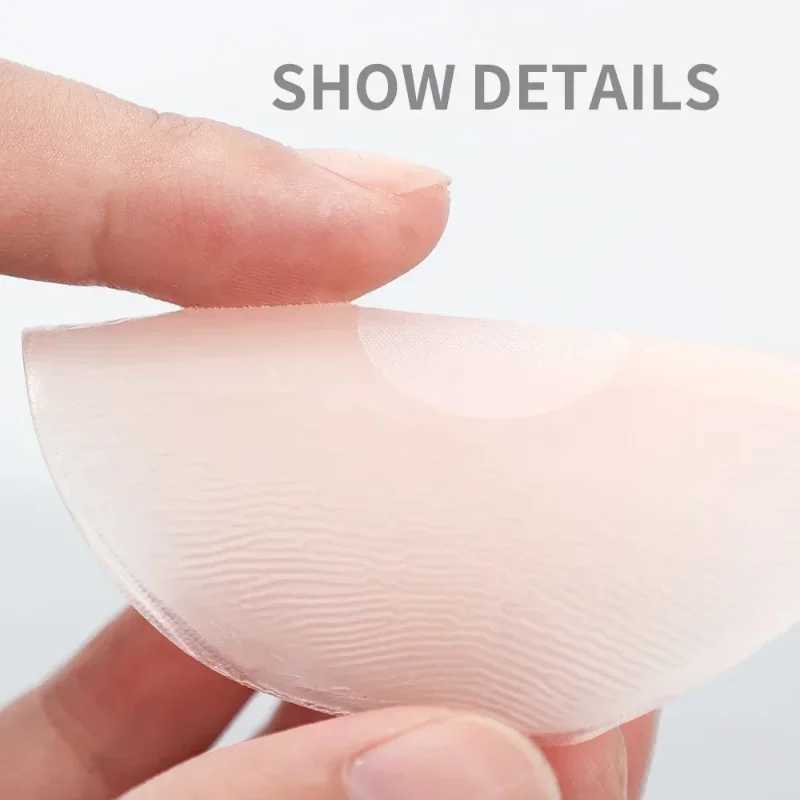 2/12Pcs Reusable Invisible Silicone Nipple Cover Self Adhesive Breast Chest Bra Pasties Pad Mat Stickers Accessories Bra PaddingXJ241024