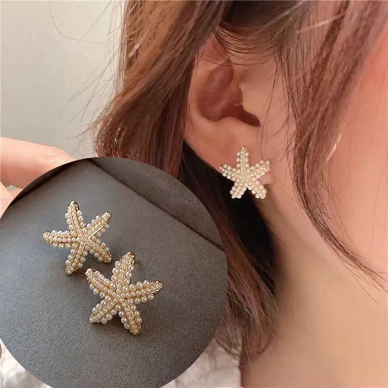 New Type Starfish Earrings for Women Temperament Exquisite Design Imitation Pearl Stud Earring Party Gifs Female Fashion JewelryX241023