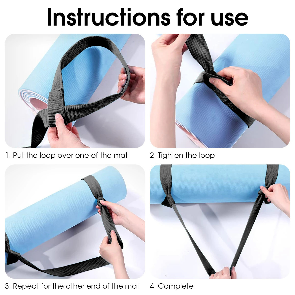 Adjustable Yoga Mat Strap Belt Shoulder Carry Sports Sling Exercise Stretch Fitness Elastic Equipment 241024