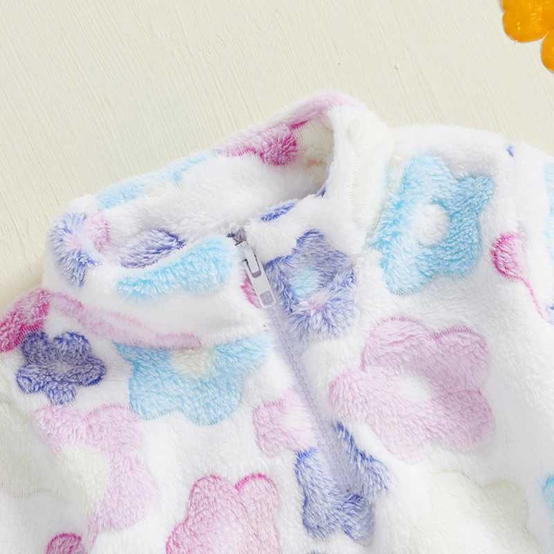 FOCUSNORM 0-4Y wool jacket for young children and girls long sleeved floral print winter warm zipper pull flower wool jacket W241023