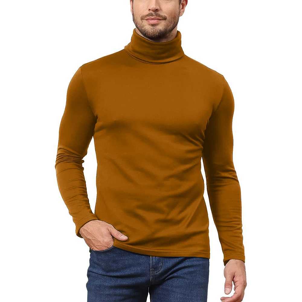 New Mens Long Sleeve Lightweight Turtleneck Pullover Oversized Solid Color Sweatshirts Autumn Black Sweater Outdoor Streetwear LX241024