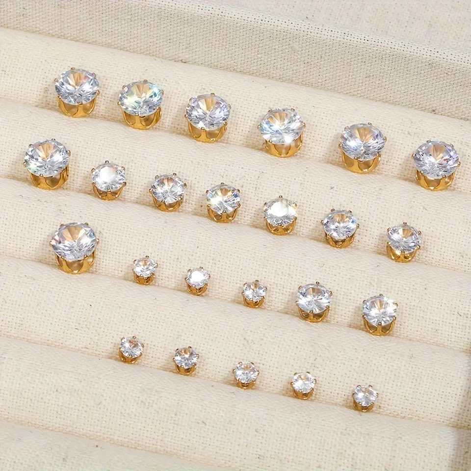 30 pairs of fashionable mini imitation pearl zircon earrings set suitable for women to wear daily clothing fashionable jewelry new 2024 W241023