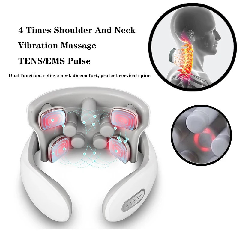 Smart Neck Massager Low Frequency Pulse Cervical Electric Massagers Relaxation Physiotherapy Compress Vibration Massage 241024