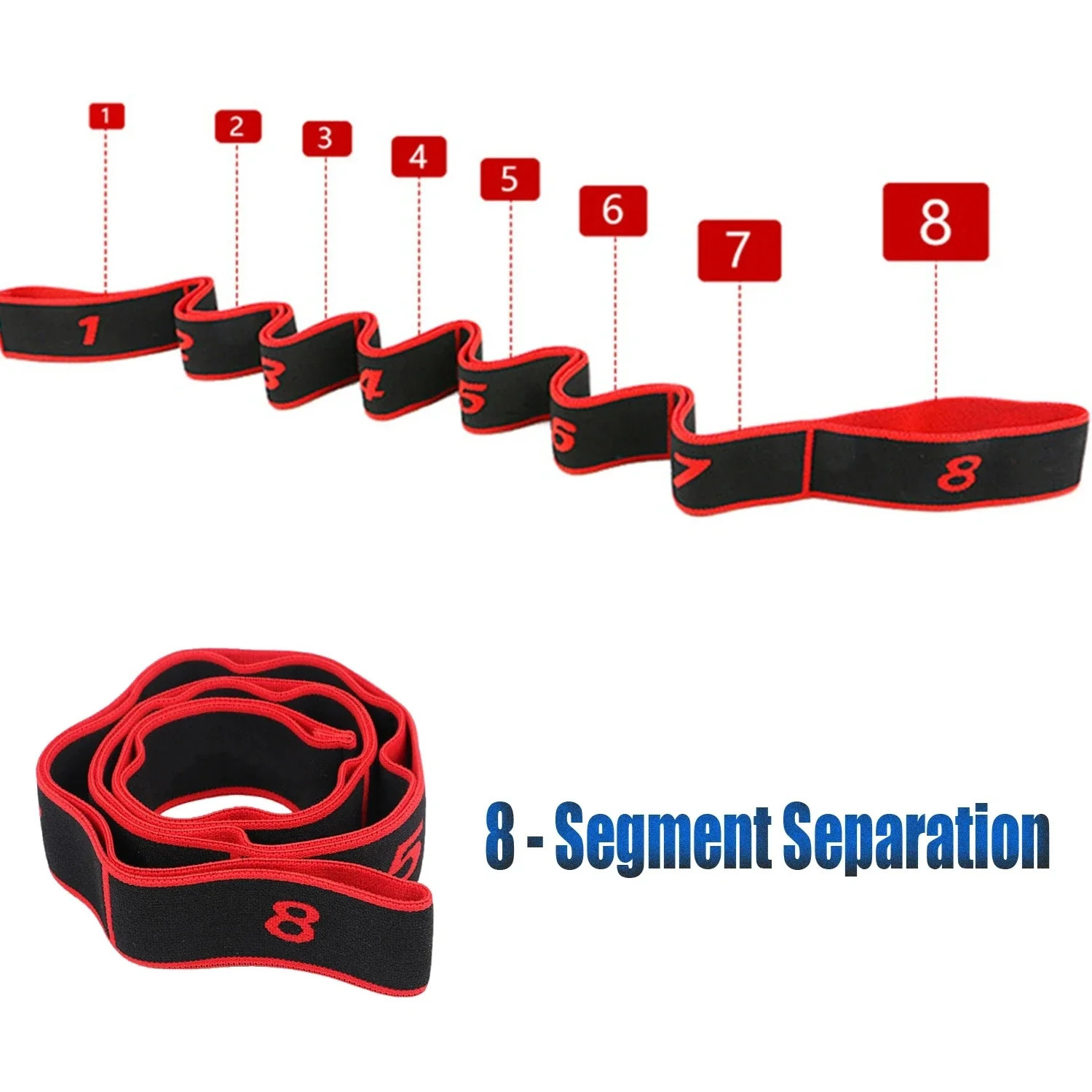 Yoga Stretch Resistance Bands Adult High Elasticity MultiSegment Belt Assisted Stretching Fitness Products 241024