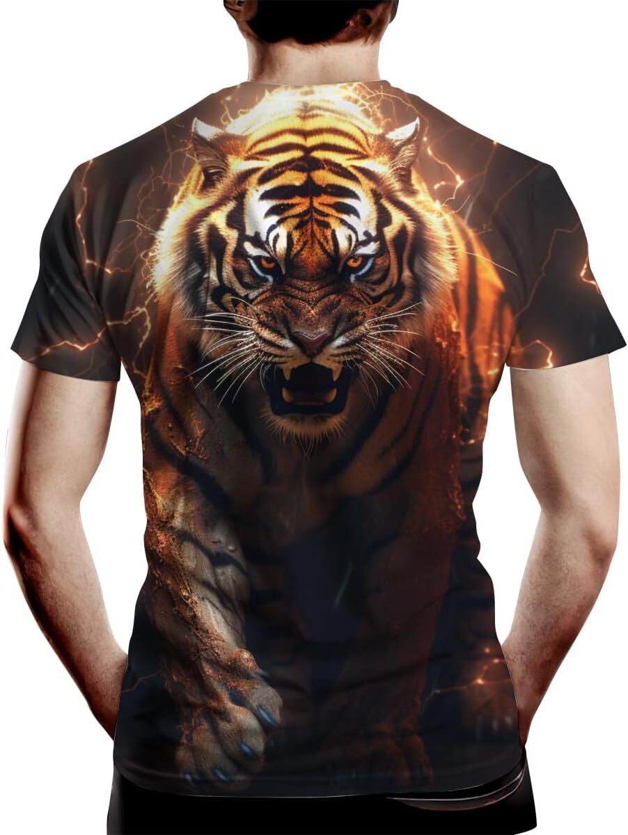 Mens T shirt Men's Novelty Tiger Graphic Print Tee Men's Casual T Shirt tee Casual tops summer clothes breathable