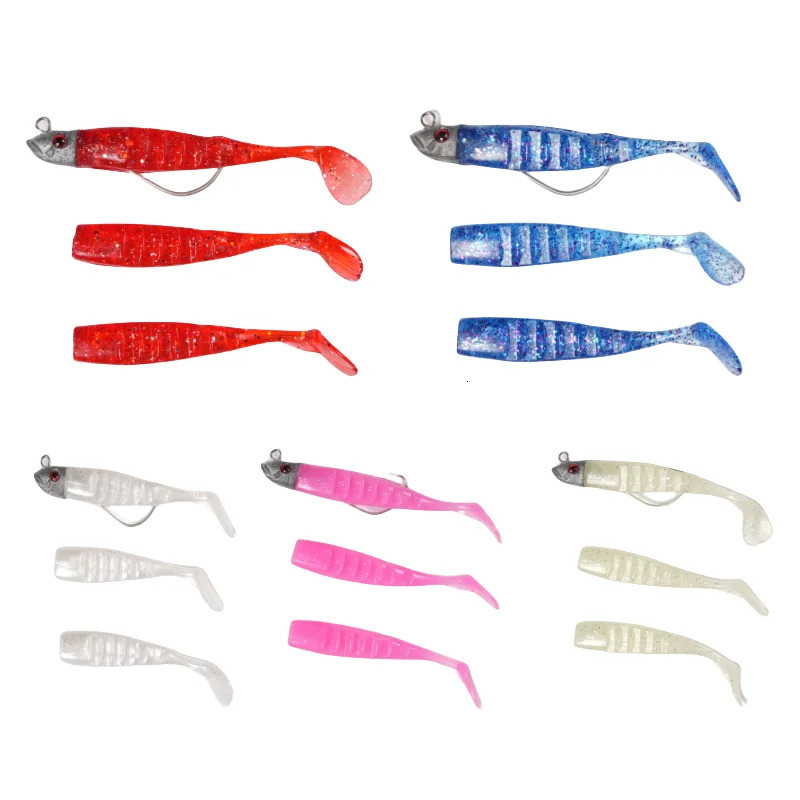 Soft Bait Fishing Lures 8cm 85g 2 Replacement Jig Fish Tackle T Tail Sea Bass Lure 241024