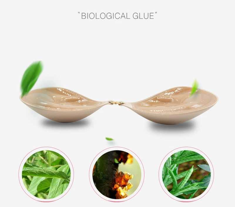 Sexy Self Adhesive Invisible Bra Buckle No Shoulder Strap Silicone Chest Stickers Women Gathering Push Up Bra for Night DressXJ241024