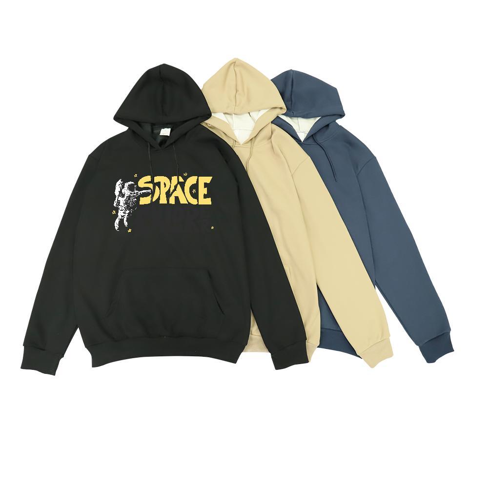 Fashion New Hoodie Men Drawstring Long Sleeve Classic Hoodie Pullover Cartoon Print Clothes Hoodie High Street Hip Hop Velvet Thick