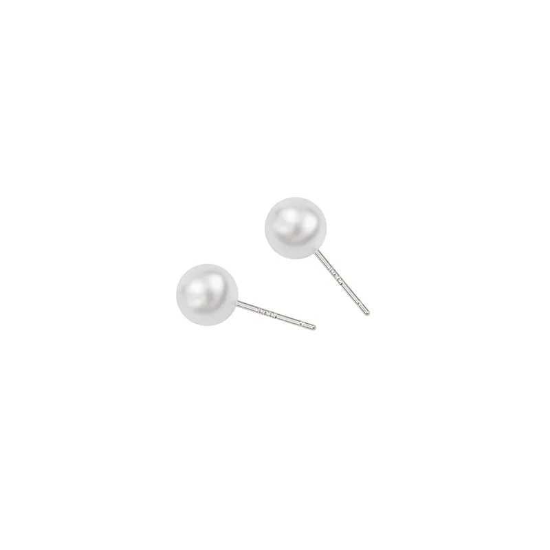 925 Silver Needle Korean Edition Temperature Simple Pearl Earrings Allergy Prevention Round Pearl Earrings Wholesale 2024 W241023
