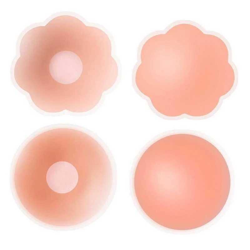 2pcs Intimates Accessories Reusable Invisible Silicone Nipple Cover Self Adhesive Breast Chest Bra Pasties Mat StickersXJ241024