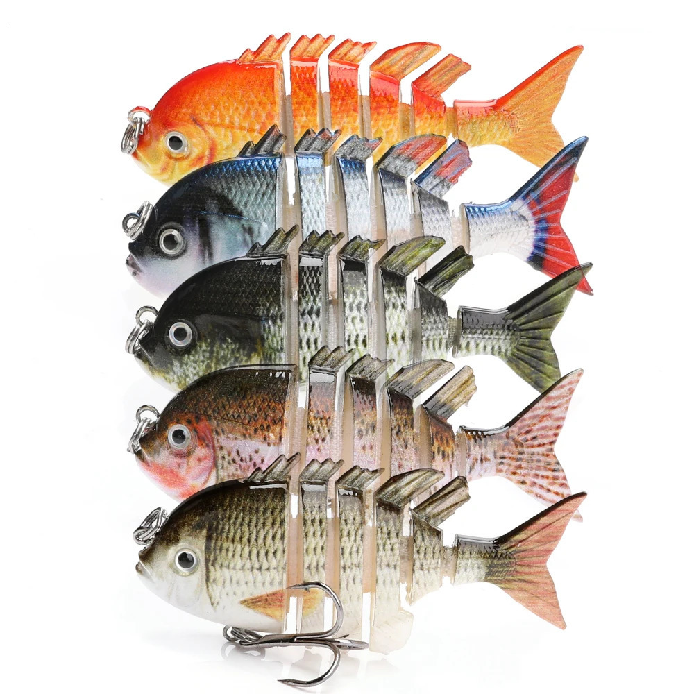 TREHOOK Mini Multi Jointed Fishing Lure 60mm 4g Topwater Hard Bait Wobblers Lifelike Swimbait Crankbaits Trout Lures 241024