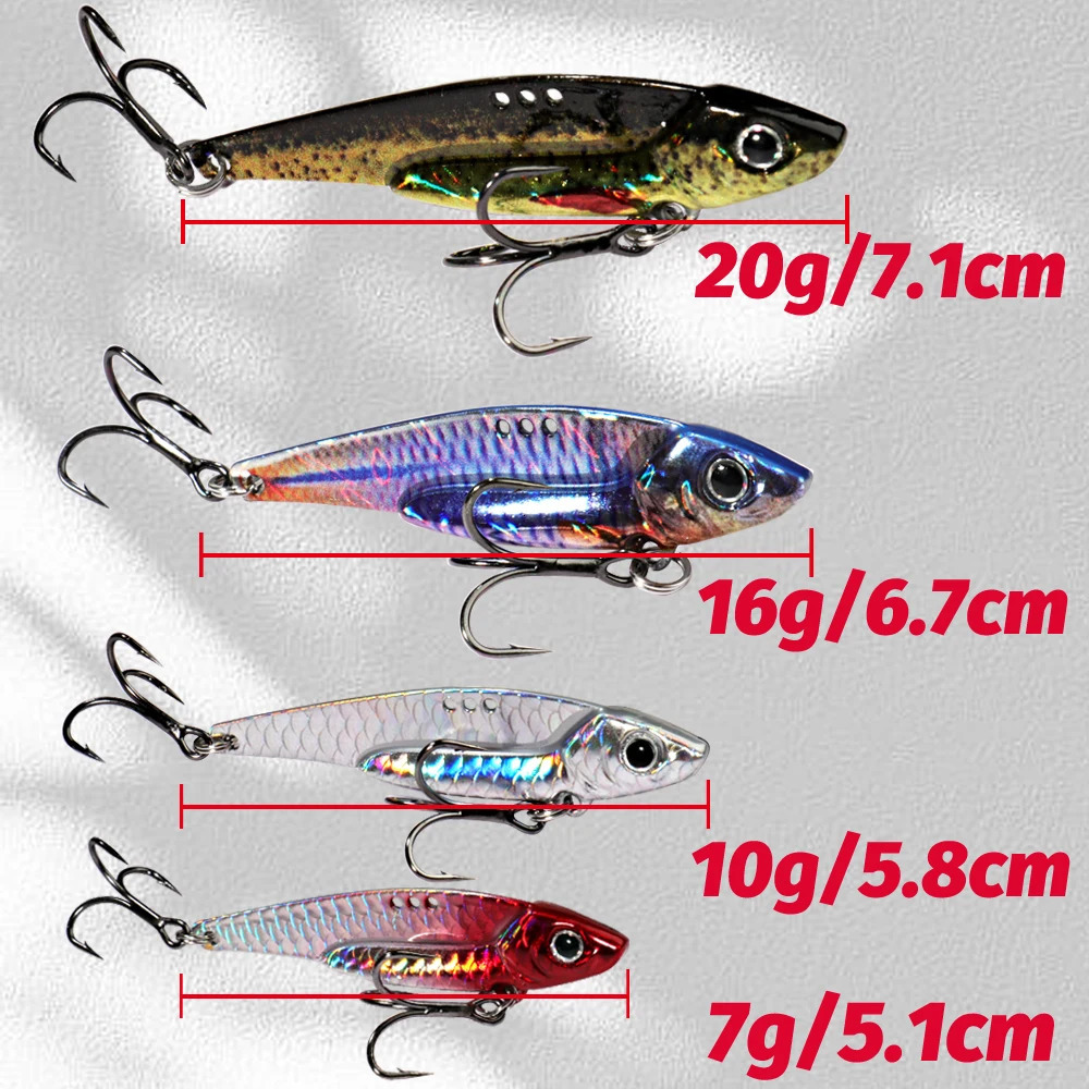 Spinner Spoon Metal Jig Bait 7g 10g 16g 20g VIB Sinking Blade Spinning Treble Hook Spinnerbait Pesca Pike Carp Sea Fishing Lure 241024