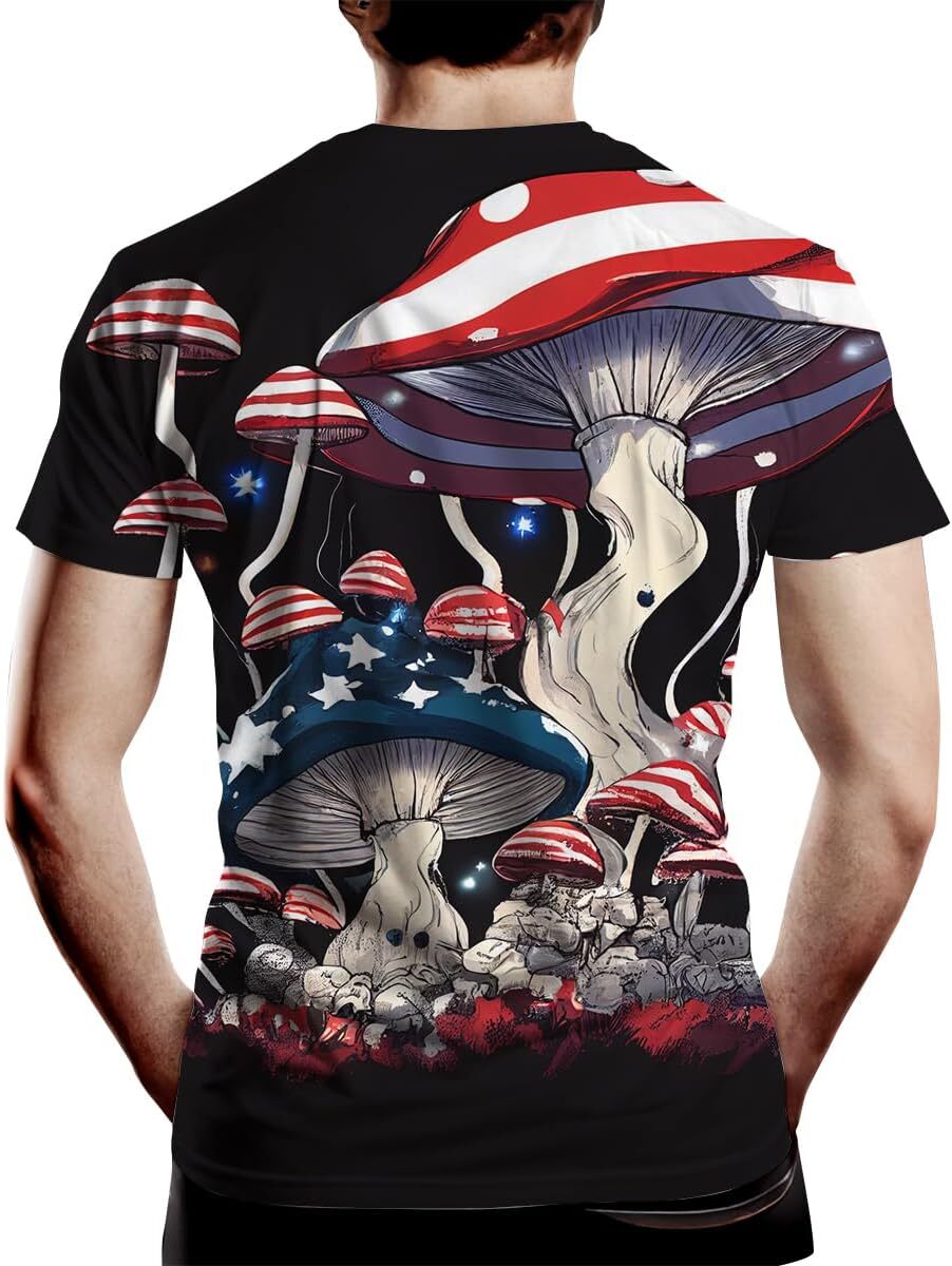 Mens T shirt Men's Fantasy Mushroom Print T Shirt 3D Print Cool Casual Tee Top tee Casual tops summer clothes Breathable and stylish