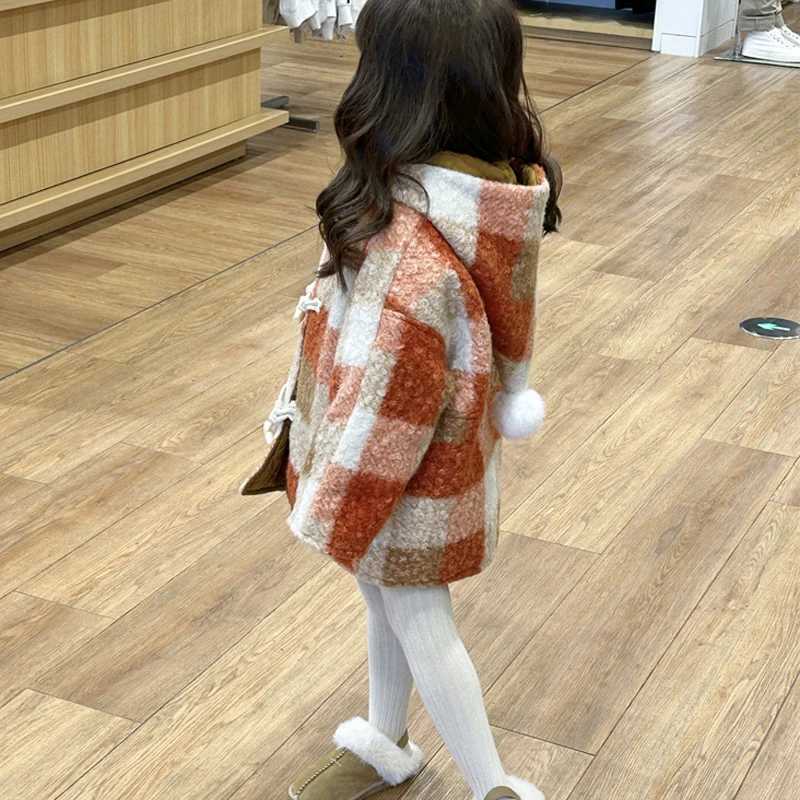 Childrens jackets winter cotton jackets baby clothing wool cardigans girls orange flat cornered hats girls fashionable childrens clothing W241023