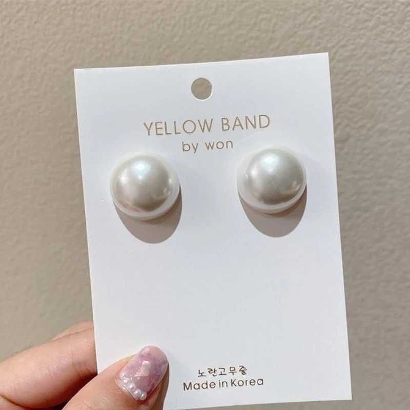 20mm Big Imitation Pearl Round Stud Earrings Minimalist Trend Statement Brincos for Women Geometric Party Wedding Girl GiftsX241023