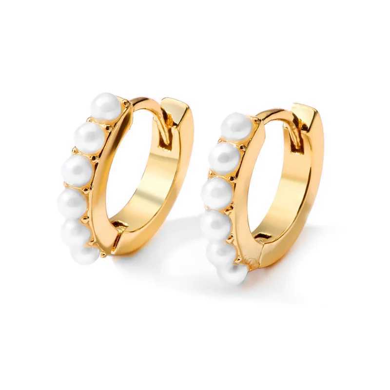 RAKOL Simple White Imitation Pearls Hoop Earrings for Women Fashion Personzed INS Metal Earring Tren Party Jewelry W241023