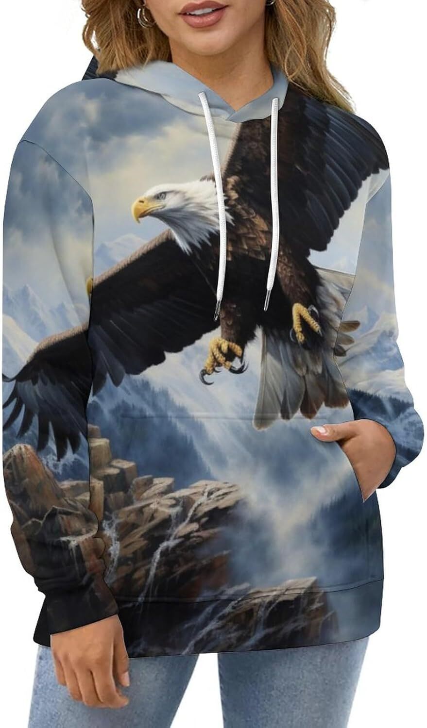 Hoodie for Mens Womens 3D Print Animal Hooded Sweatshirt Eagle Pullover Hoodies for Men Women Graphic Hoodies sweatshirt Pullover Long Sleeve Fashion 