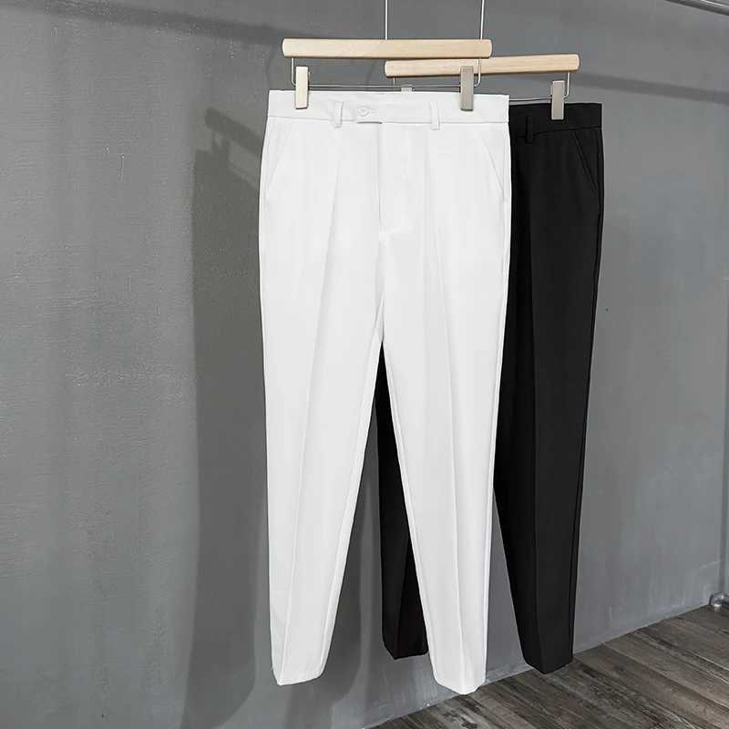 Spring Autumn New Suit Pants Men Fashion Business Draped Casual Slim Classic Clothing Solid Color TrousersXJ241023
