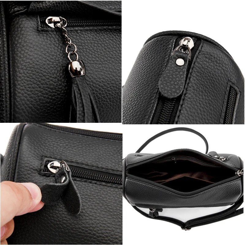 Woman Leather Handbag Small Shoulder Bag Cross Body Pillow Fashion Messenger Versatile Genuine 241017